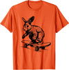 Rabbit Lover Bunny on Skateboard Easter Rabbit T-Shirt in Orange