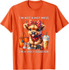 Cute Highland Cow I'm Not A Mess I'm Not A Hot Mess I'm A Spicy Disaster Cheeky Highland Cow T-Shirt - Orange
