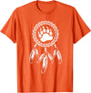 Indigenous Native American For Men Traditional Dreamcatcher Women Bear Native American T-Shirt - Orange