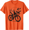 Pig Biker Pig Riding Bike Biker Bicycle Lover Biking T-Shirt - Orange