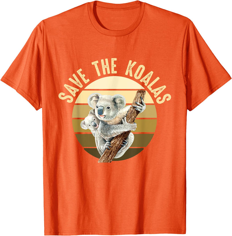 Save the wildlife of Australia Save the Koalas Koala Koala Bear Australia Rescue Protect T-Shirt - Orange