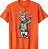 Cute Easter Bunny Rock Rabbit Sunglasses Happy Easter T-Shirt in Orange