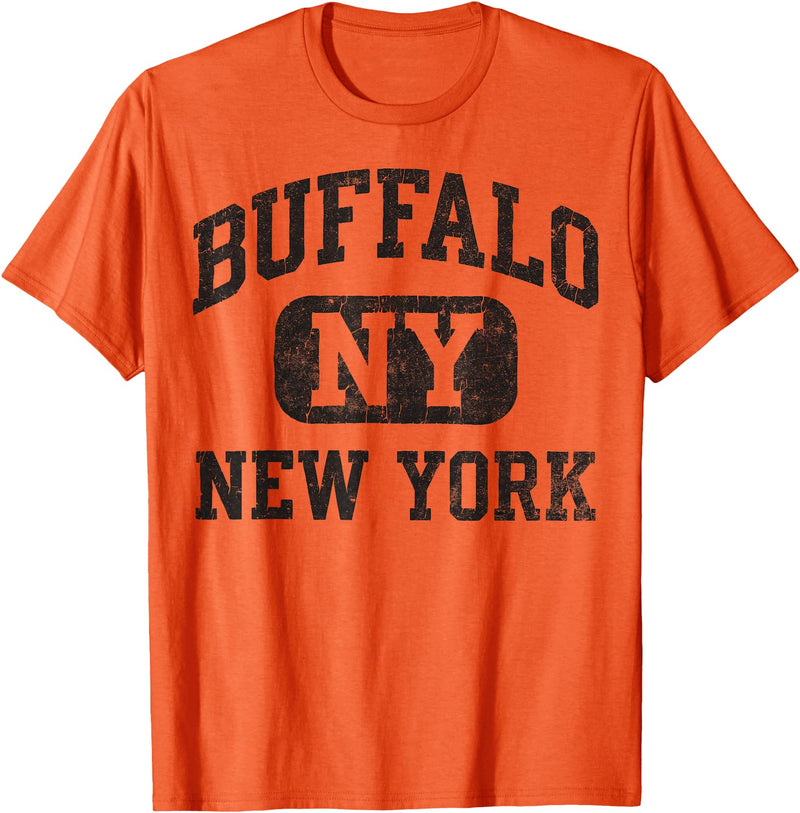 Vintage Buffalo New York Heritage Apparel Buffalo New York Vintage Silhouette Bison T-Shirt - Orange