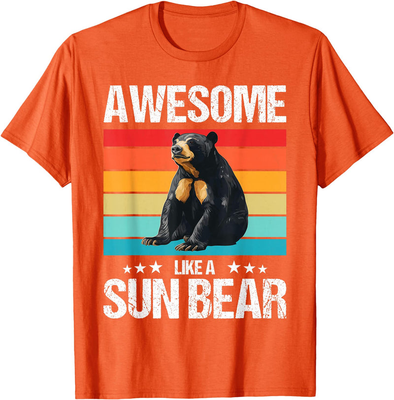 Sun Bears Sun Bear Lovers Shop Awesome like a Sun Bear. Sun Bears Sun Bear T-Shirt - Orange