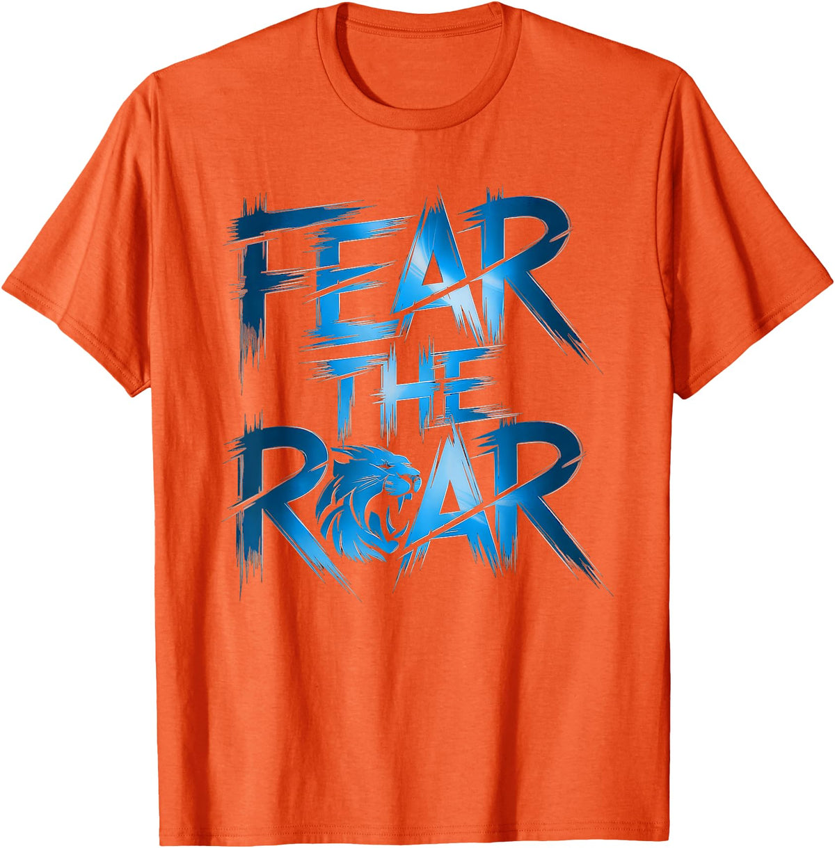 Lions Tshirt Men Women Blue Animal School Sport Fan Lion T-Shirt - Orange