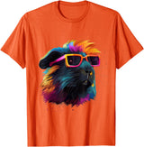 Guinea Pig Lover Designs Guinea Pig Lovers Colorful Pop Art Guinea Pig T-Shirt - Orange