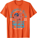 Retro Minor League Baseball Team Apparel Fall City Flying Pigs Retro Minor League Baseball Team T-Shirt - Orange