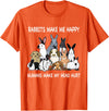 Rabbits Make Me Happy Humans Make My Head Hurt Funny T-Shirt in Orange