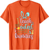 Easter Teacher Bunny Ears Basket Eggs Rabbit Happy Easter T-Shirt in Orange