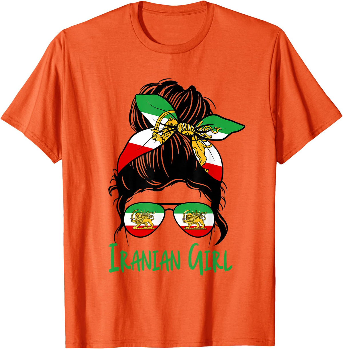 Iran For Women Iranian For Girl Flag Lion Persian T-Shirt - Orange