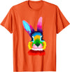 Colorful Rabbit Head Safari Animal Art Wildlife T-Shirt in Orange