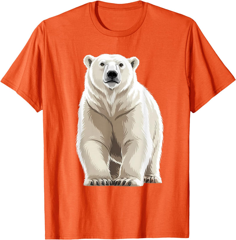 Polar bear for Men Women Design byMH Polar Bear T-Shirt - Orange