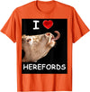 WhiteHorseDepot I Love Herefords with Cow Tongue T-Shirt - Orange