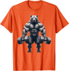 Bear Powerlifting Weightlifting Gym Apparel Bear Powerlifting Weightlifting Gym Workout T-Shirt - Orange