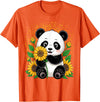 Panda Lover Gift Co. Panda Bear with Sunflowers, Panda Bear T-Shirt - Orange