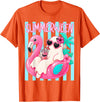 Funny Summerween Ghost Summer Halloween Vacation Summerween Funny Ghost Halloween Summer Floating in Flamingo T-Shirt -