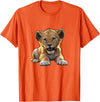 Lion Cubs Cute Lion Shirt Lions Lovers Gifts Lion Cub Angry Lion Lovers Lion Shirt Boys Girls Male Lions T-Shirt - Orange