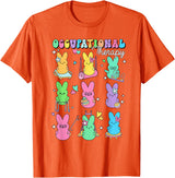 Men Women Rabbit T-Shirt (Black) in Orange