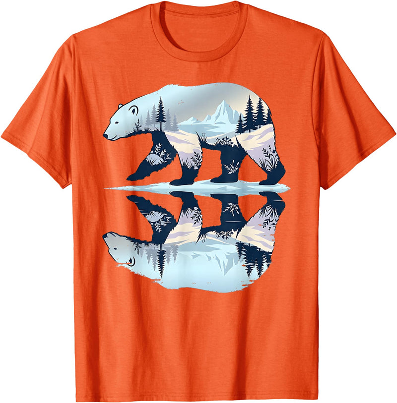 Polar Wildlife Wilderness Lover Polar Bear Arctic Wildlife Nature Animal T-Shirt - Orange