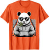 Forest Animal Art Panda with Sunglasses Graphic Motif Animal Funny Panda Bear T-Shirt - Orange