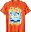 Ice Cold New Years Arctic Iceberg Freeze Swim Team Polar Plunge Freezing For A Reason! Cool Polar Bear Swimming T-Shirt - Orange