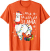 Funny Fa La La Llama Christmas Shirt FA La La Llama Christmas Funny Lllama Lover Xmas Pajamas T-Shirt - Orange