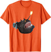 click here for better realistic Animals tees realistic Anglerfish Creatures Deep Sea Monster Angler Fish T-Shirt - Orange