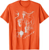 Retro Funny 90s Rabbit Bunny Howling to the Moon Graphic T-Shirt in Orange