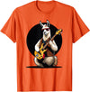 Music Lovers Alpaca Llama playing Guitar Llama playing Electric Guitar, Llama Guitarist T-Shirt - Orange