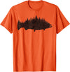 Salmon Fishing Apparel Co. King Salmon Forest Silhouette Pacific Northwest Chinook T-Shirt - Orange
