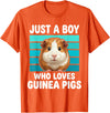 Cute Guinea Pig Stuff Accessories & Gifts Just a Boy Who Loves Guinea Pig Funny Guinea Pig Kids Boys T-Shirt - Orange