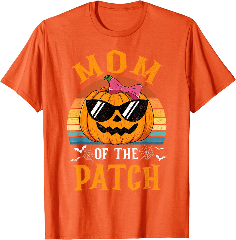 Halloween Pumpkin Patch Family Group Matching Pumpkin Mom Of The Patch Halloween Costume Family T-Shirt - Orange