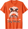 Kinda busy being a pig mom farmer Kinda busy being a pig mom messy hair in bun bandana T-Shirt - Orange