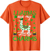 Llama St. Patrick's Day Gifts Llamas Are My Lucky Charms St. Patrick's Day T-Shirt - Orange