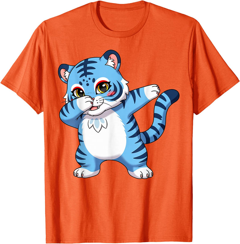 generic Funny Cartoon Korean Tiger for Youth Toddler Kids Boys Girls T-Shirt - Orange
