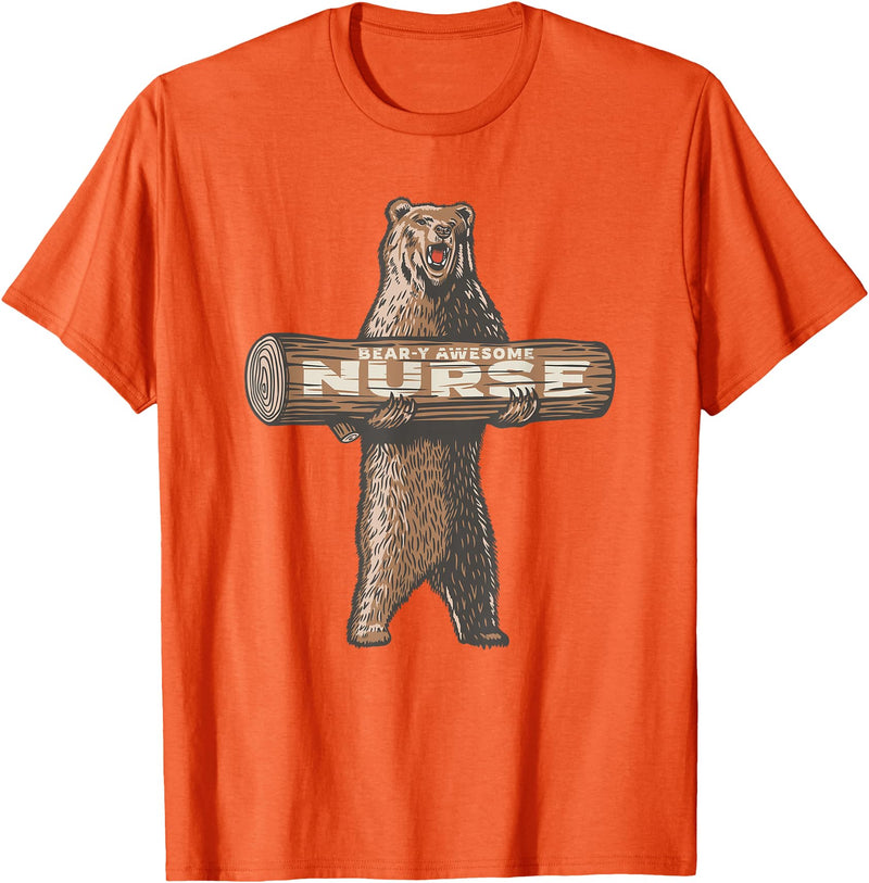 Cartba Nursing Co. Awesome Nurse Funny Saying | Fun Nursing Appreciation T-Shirt - Orange