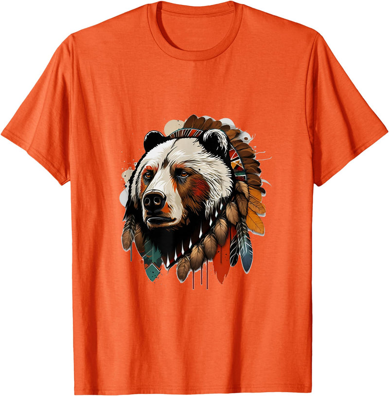 The Mountain Native Bear Spirit T-Shirt - Orange