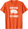 Pig Gifts for Men Women Boys Girls Toddlers by RJ - Unisex Adults Black Cotton 65% Polyester 35% Modern Animal Print Crew Neck Short Sleeve T-Shirt - Small - Office, Work - Casual - 1 Count - Orange