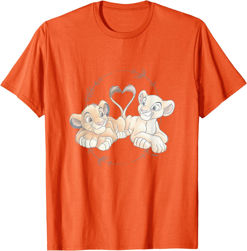 Disney The Lion King - Simba Nala Heart T-Shirt - Orange