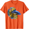 click here for better Fishing tees Yellow & blue Siamese fighting Betta fish Aquarium Owner T-Shirt - Orange