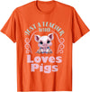 Cute Teacher Pig Farm Animal Lover Gifts Just a Teacher Who Loves Pigs Pig Lover Back to School T-Shirt - Orange