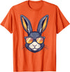 Bunny Rabbit Wearing Sunglasses Easter Funny Graphic T-Shirt in Orange