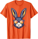 Bunny Rabbit Wearing Sunglasses Easter Funny Graphic T-Shirt in Orange