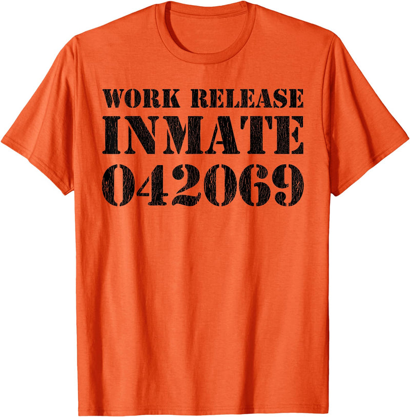Jail Inmate Costumes by Moxio Orange Prisoner Halloween Costume Work Release Inmate T-Shirt - Orange