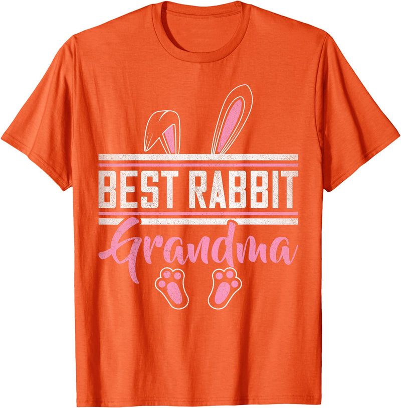 Best Rabbit Grandma Ever Bunny Grandma T-Shirt in Orange