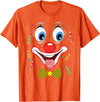 Clown Costume Carnival Halloween Birthday Party Carnival Clown Face Circus Costume Kids Men Women Carnivals T-Shirt - Orange