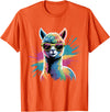 Funny Llama Lover Graphics Funny Llama Alpaca with Sunglasses Animal Graphic T-Shirt - Orange