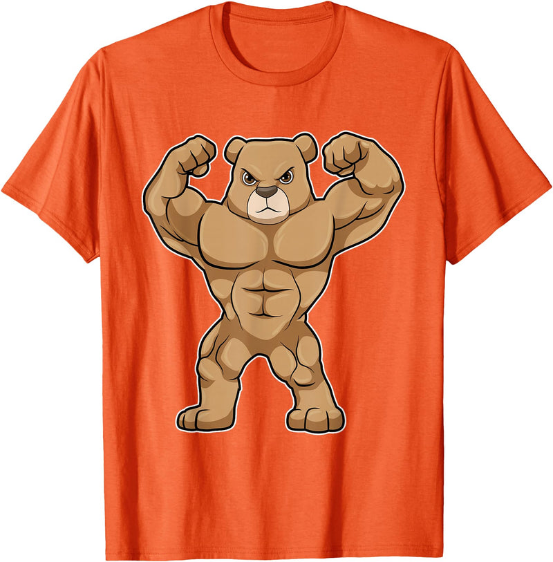 Snabdesign84 Bear Bodybuilder Bodybuilding Sports T-Shirt - Orange