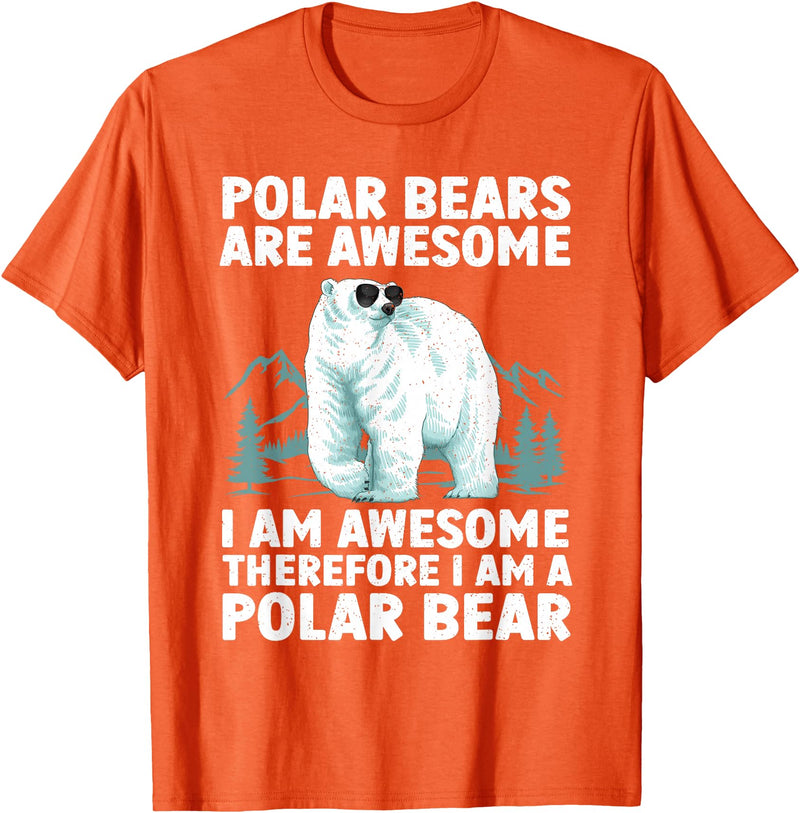 Polar Bear Gift Polar Bear Accessories & Stuff Polar Bear Art For Men Women Kids Arctic Polar Bear Lover T-Shirt - Orange