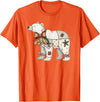 Cute Polar Bear Xmas Quilt Winter Holiday Patchwork Polar Bear Cute Christmas Quilt T-Shirt - Orange